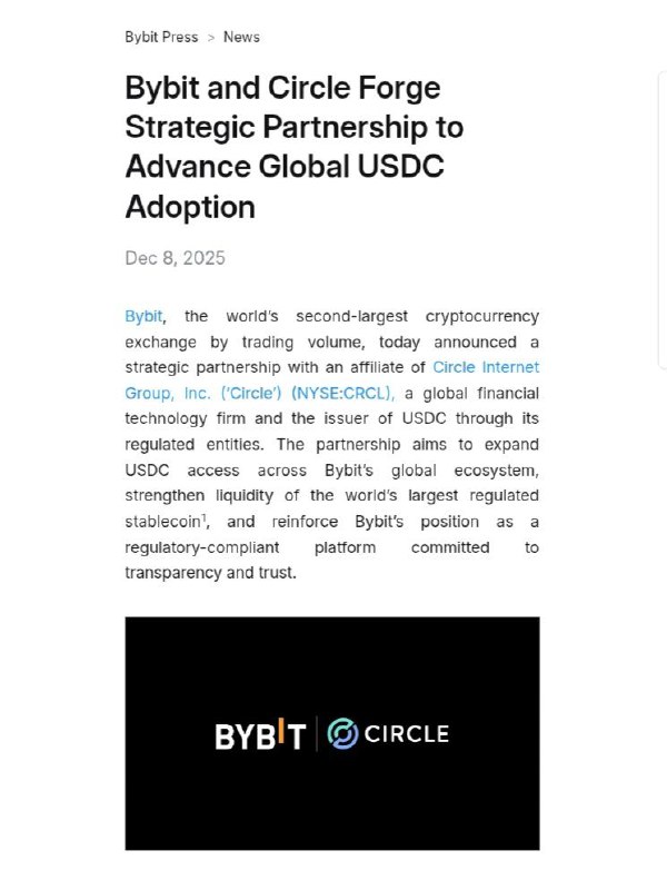 Bybit and Circle Team Up to Expand USDC Access and Liquidity